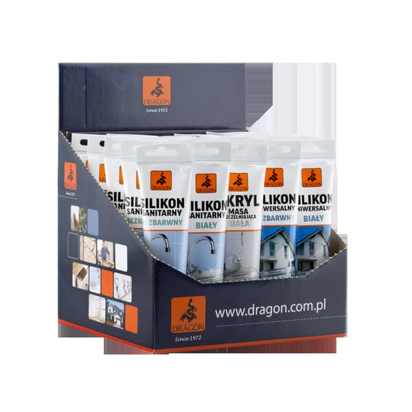 DRAGON SANITÄRSILIKON 100ML VIT - DISPLAY