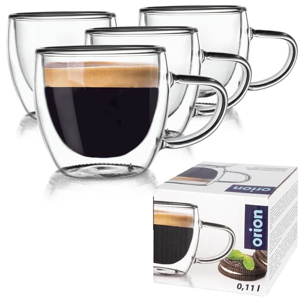 Dubbelväggad termokopp för espresso DOUBLE 100 ml 4 st