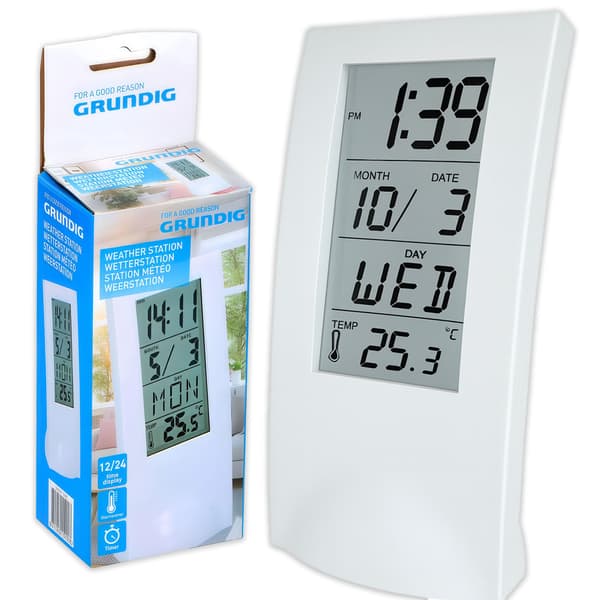 Väderstation väderur termometer elektronisk kalender inomhus