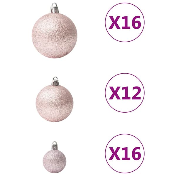 vidaXL 100-delars julgranskulor, rosa