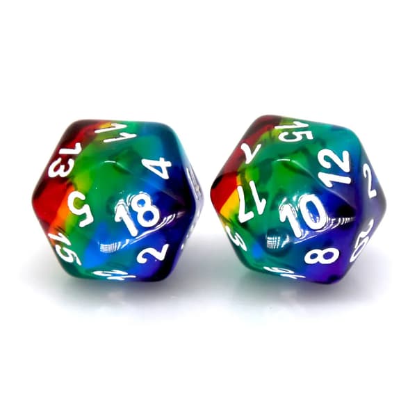 RPG-noppa Rainbow-kaksipuolinen D20