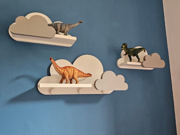 Cloud Shelves Set om 3 MOLI med galgar - Premium