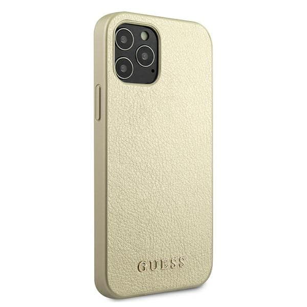 Guess GUHCP12LIGLGO iPhone 12 Pro Max 6.7 guld/guld hårdt cover iriserende