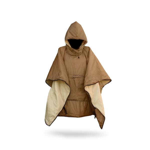 Campingponcho OFFLANDER tynd med varmeapparat brun