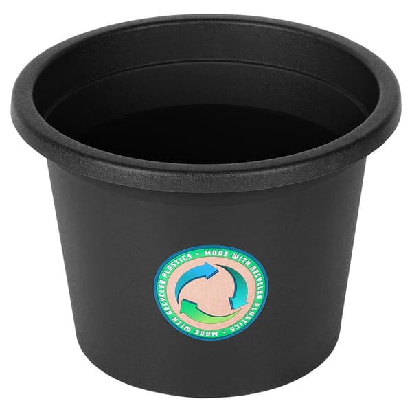 plastträdgårdskruka svart rund 23 cm