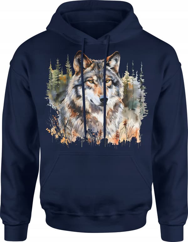 HERRESWEATSHIRT ULV MED DYR MÅNESKOVPRINT S