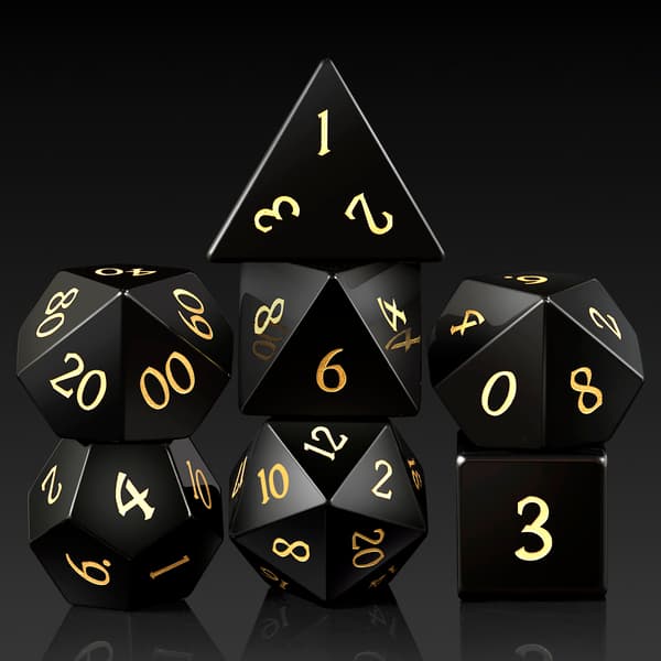 RPG terninger Obsidian krystal terninger sæt med 7