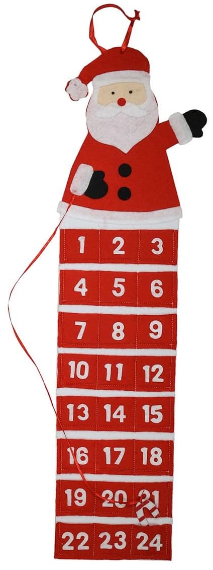Jultomtens adventskalender med fickor