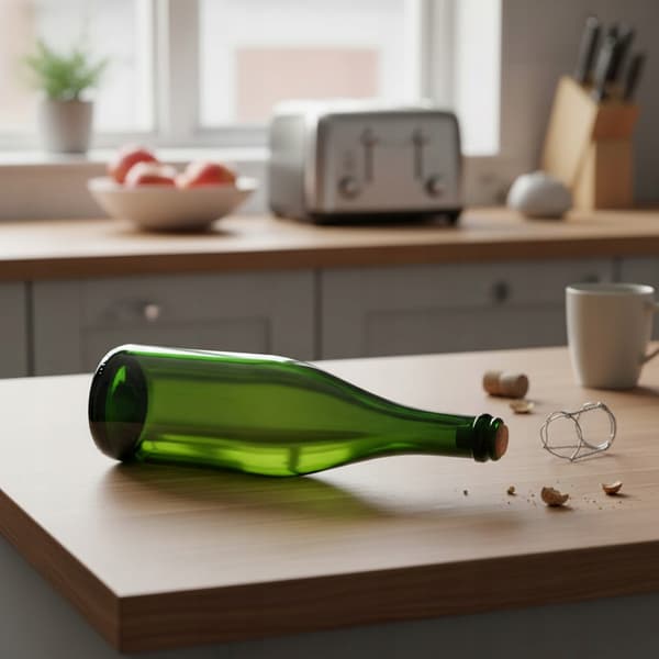 10x Glasflasker til Champagne, Cider, Vin 0,75 agglomererede korkfarver