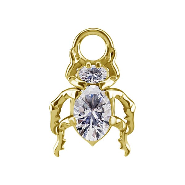 Charms - CoCr NF - bille med hvid zirkon - sølv - D-085