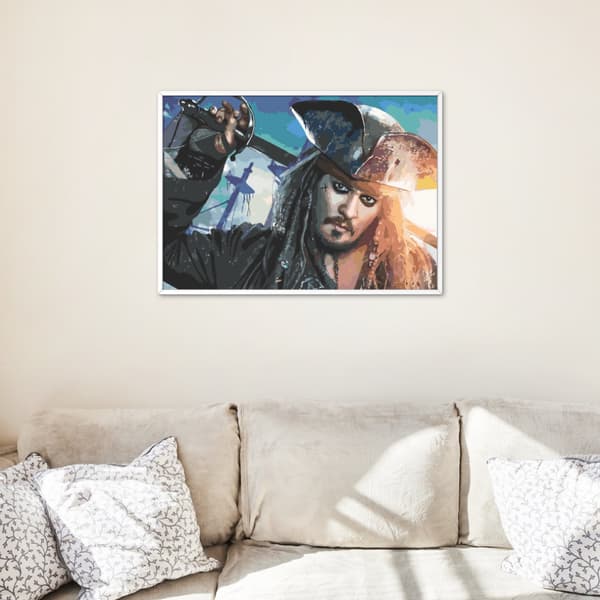 MÅLNING MED SIFFROR Bilder att måla - Kapten Jack Sparrow 50x40 cm