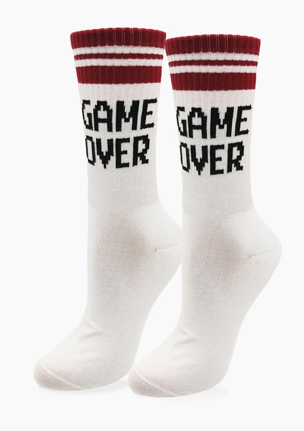 Bomuldssokker med tekst - SVL Game 36/40 hvid