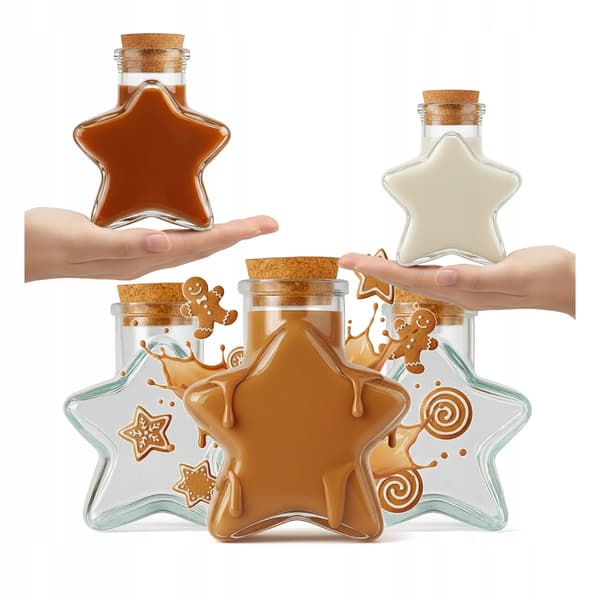 20x STAR-flaskor 150 ml glasburk för likörer, viner, juicer