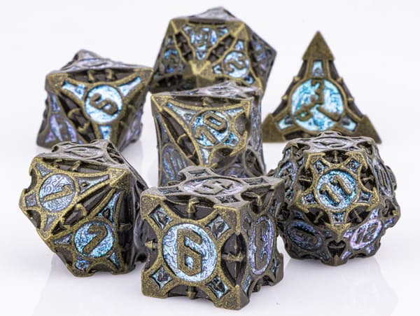 Galactic Portal RPG terningsæt med 7 metalterninger
