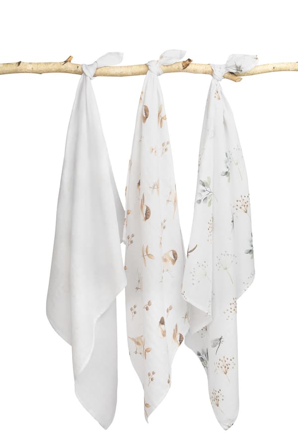 HVID MUSLIN BLEI (Pakke - 3 stk.)