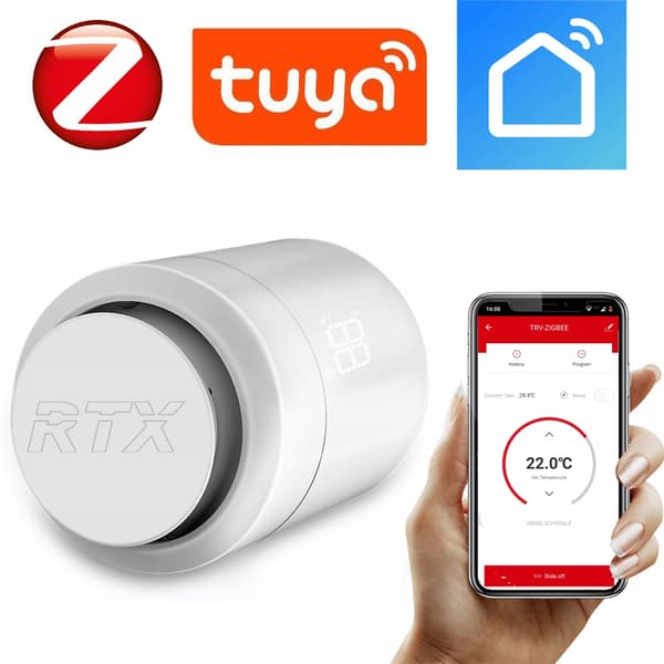 3x RTX-termostaattipää + ZigBee LAN -yhdyskäytävä TUYA SET3