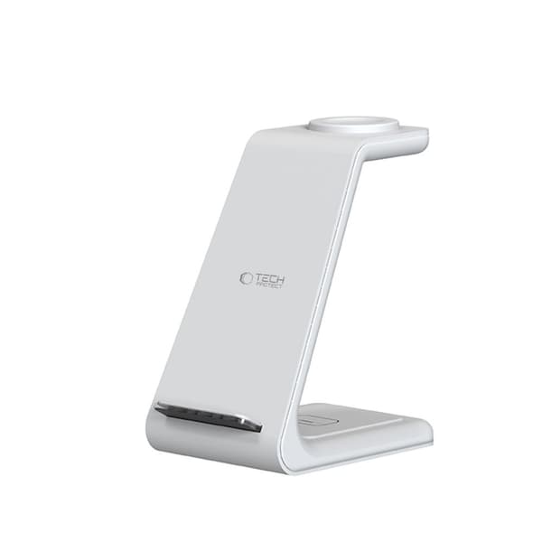TECH-PROTECT QI15W-A36 3-i-1 trådløs oplader til Apple, hvid