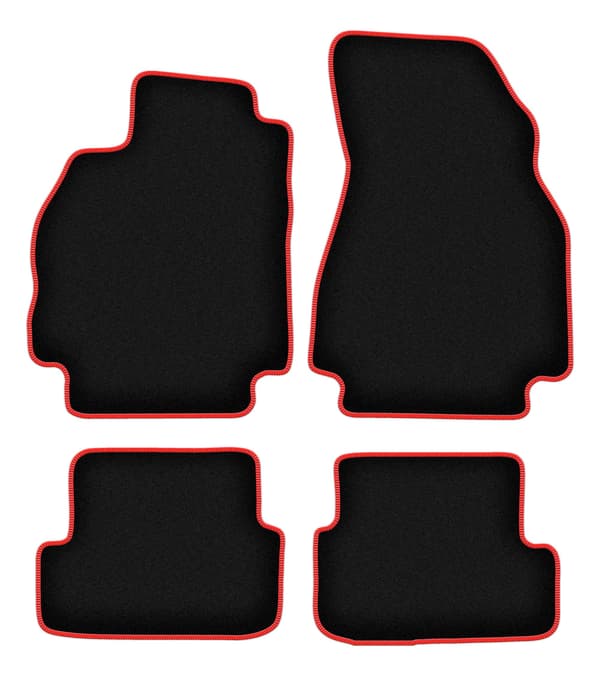 Velourgulvmåtter med rød rand til: Renault Megane II hatchback (2002-2008)