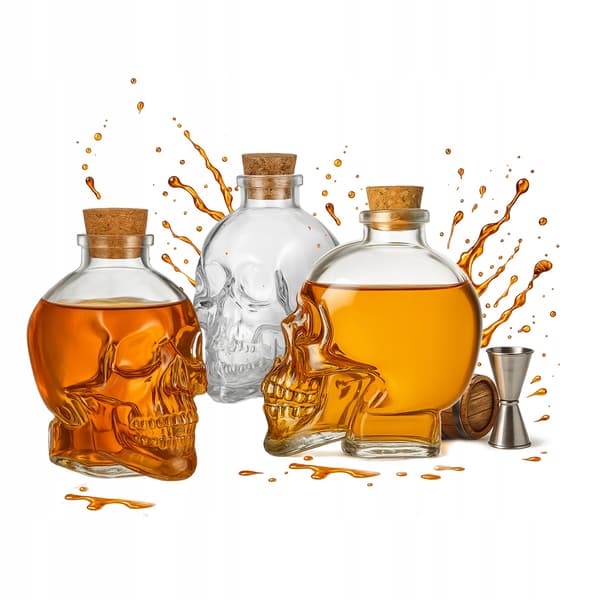 5x Glaskraniekaraffel 400ml flasker til alkohol, vin, whisky, gave