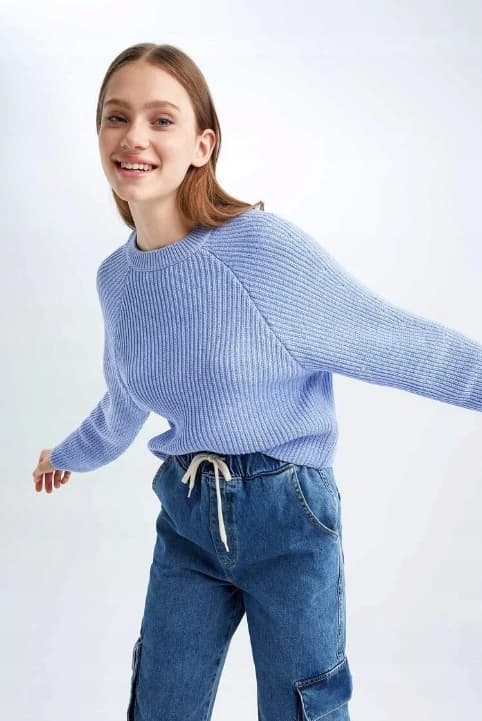 DEFACTO LÅNGÄRMAD TRÖJA BLÅ CASUAL XXS 0Z0C4_B* T1A