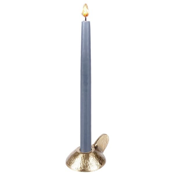 Aluminium ljusstake i guld 9x7,5x4 cm