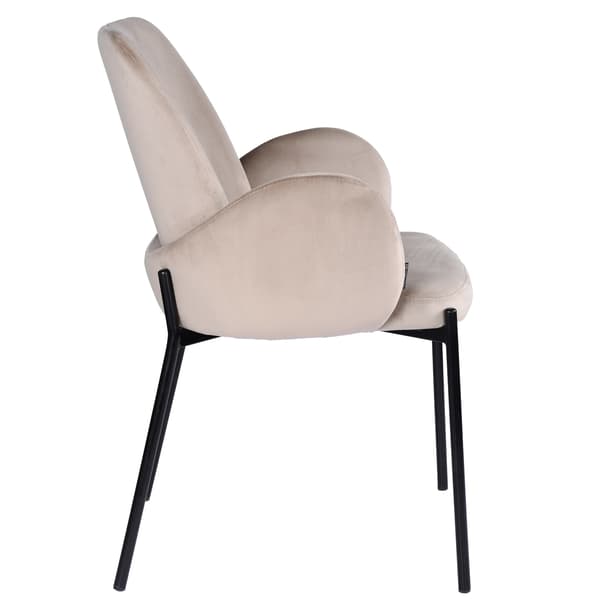 GUSTO sammetsklädd beige fåtölj