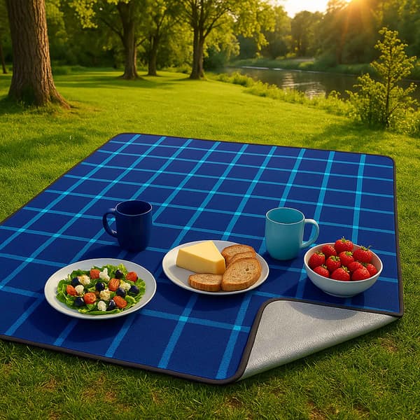 Isoleret, foldbart og vandtæt picnictæppe til stranden, 200x150