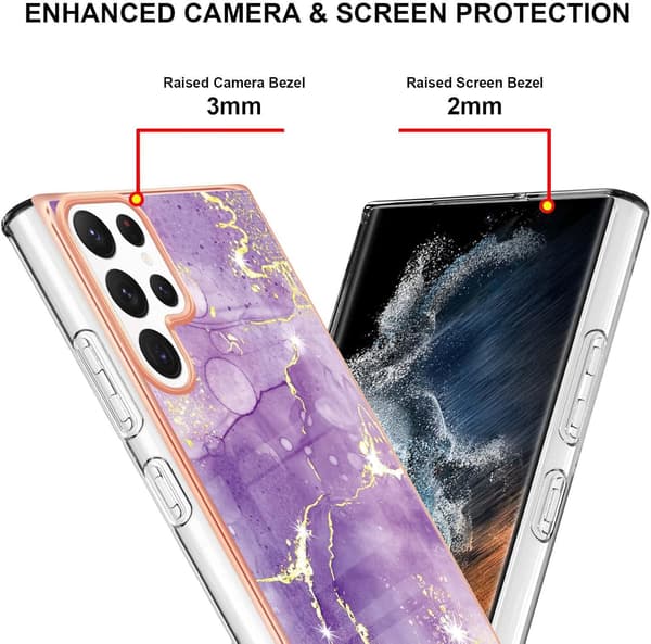 ETUI TIL SAMSUNG GALAXY S22 ULTRA HÅRDT ETUI MARMORLILLA