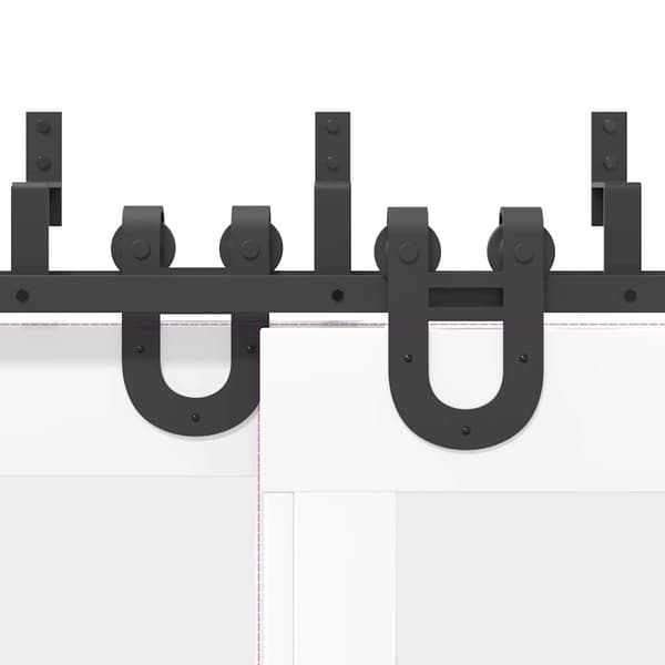 vidaXL Skjutdörrsmonteringssystem, 200 cm, Stål, Svart