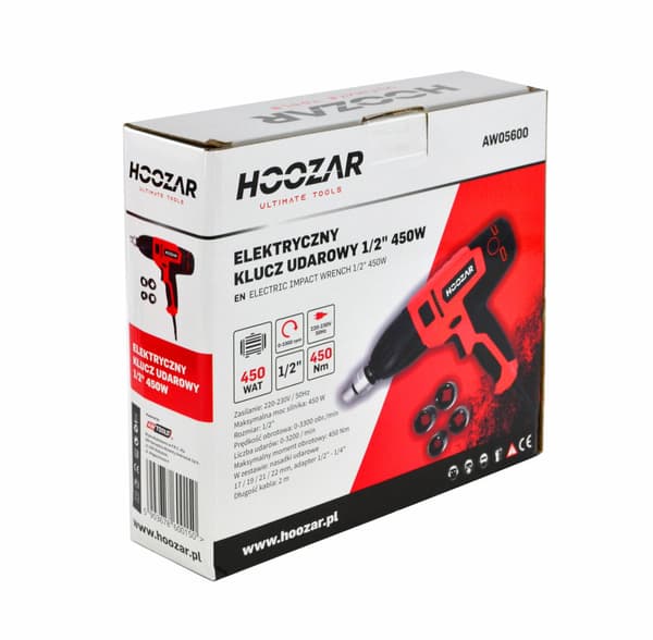 HOOZAR ELEKTRISK SLAGNØGLE 450W 1/2" 450Nm