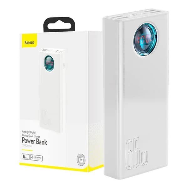 Baseus Amblight Powerbank 30000mAh, 4xUSB, USB-C, 65W (vit)