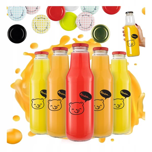40x KUBUŚ-flaskor 750 ml med tryckflaskor för juice, vatten, sirap, juice, mjölk