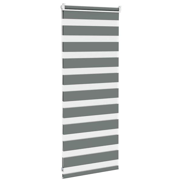 vidaXL Zebrarullgardin, mörkgrå, tygbredd 60,9 cm, polyester