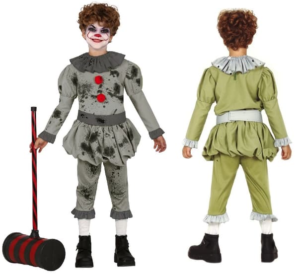 Clown Skräck Halloweenkostym 10-12 år