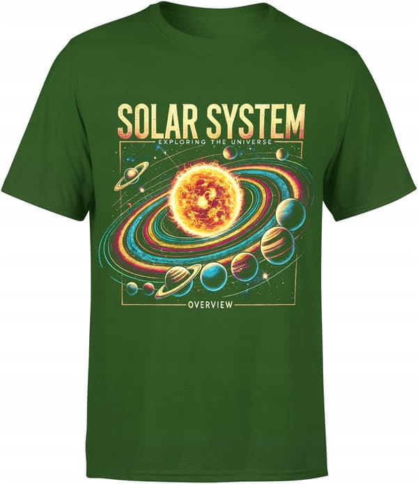 HERRET-SHIRT MED PRINT AF RUM-SOLSYSTEMET