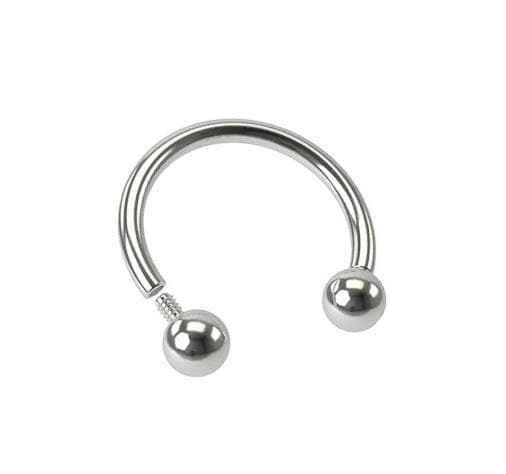 Titanium Hestesko Ørering - Sølv - Indvendig Gevind - TKP-002 1.0/6/2