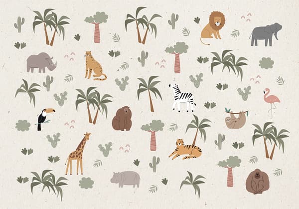 Fototapet - Jungle om natten