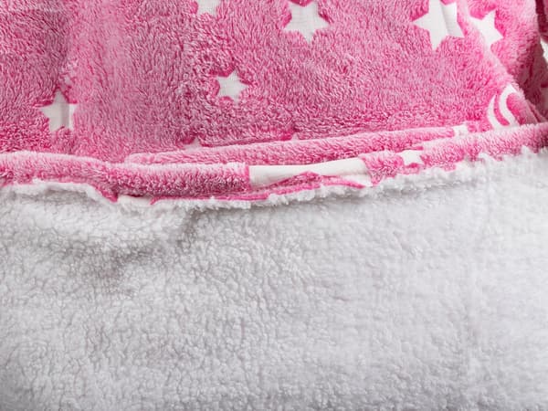 Hættetæppe med pink stjerner (50) GAB_B