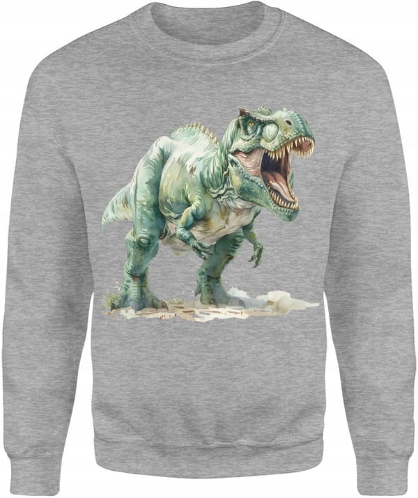 DINOSAUR SWEATSHIRT MED DINOSAUR HERREPRINT BOMULDSMØRET DRENGE M