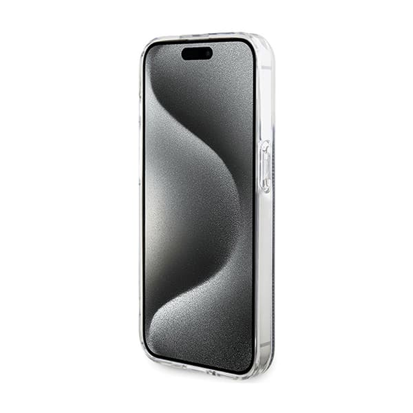 Guess IML 4G Guldstribet - iPhone 15 Pro Etui (Sort)
