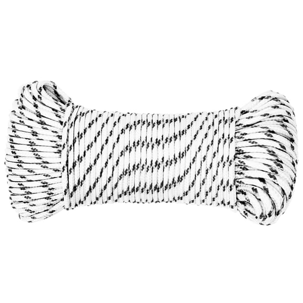 vidaXL Flätad segelrep, vit, 3 mm x 50 m, polyester