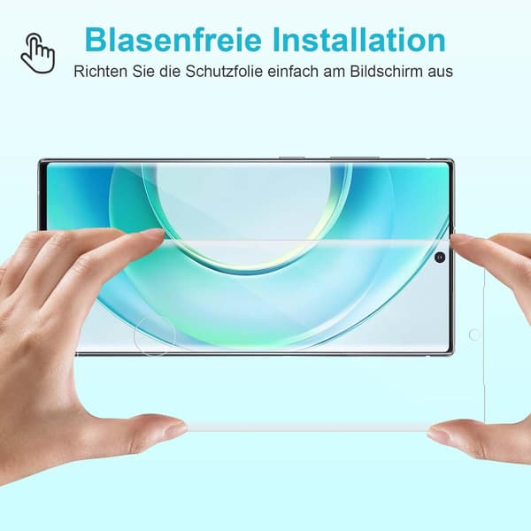 2x 9H HÄRDAT GLAS FÖR SAMSUNG GALAXY NOTE 10+ RUNDADE KANTER