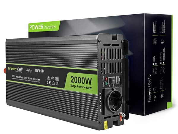 Green Cell INV10 Autoinvertteri 12V-230V 2000W/4000W