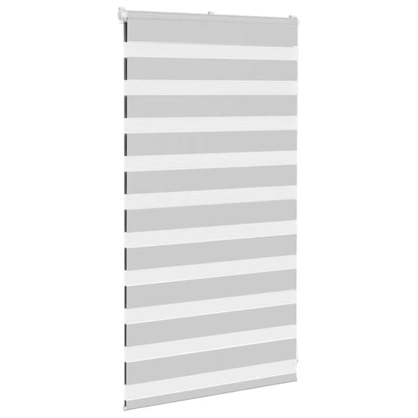 vidaXL Rullgardin Zebra ljusgrå tygbredd 85,9 cm polyester