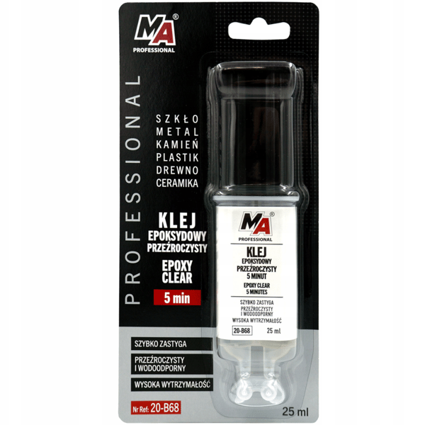 024736 MA PROFESSIONAL. - Gennemsigtig Epoxy Lim 5 Minutter. Sprøjte 25ml.