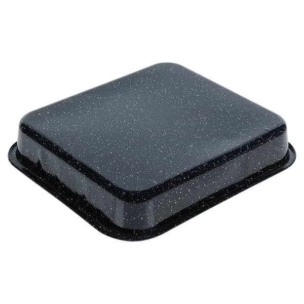 Emaljeret rektangulær bradepande 8 liter, 41,5x36,5x7 cm