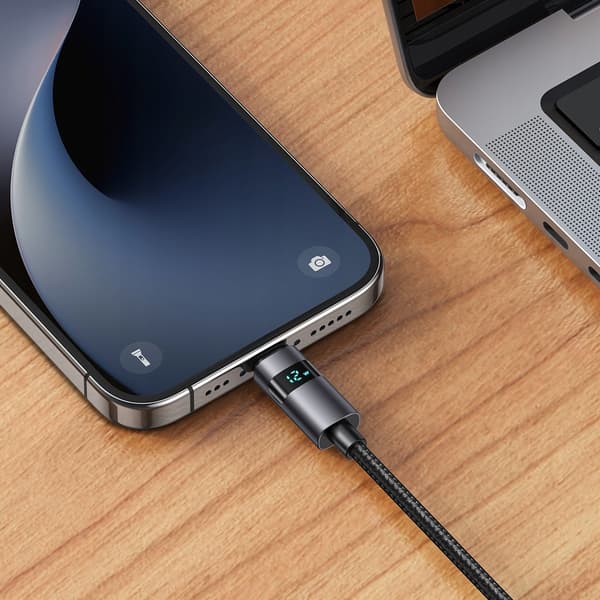 MCDODO KABEL MED DISPLAY USB LIGHTNING 36W 1M TIL IPHONE X 11 12 13 14