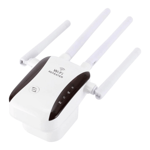 Signalförstärkare Wi-Fi Repeater LAN 300Mbps RJ45 4 antenner Range Extender