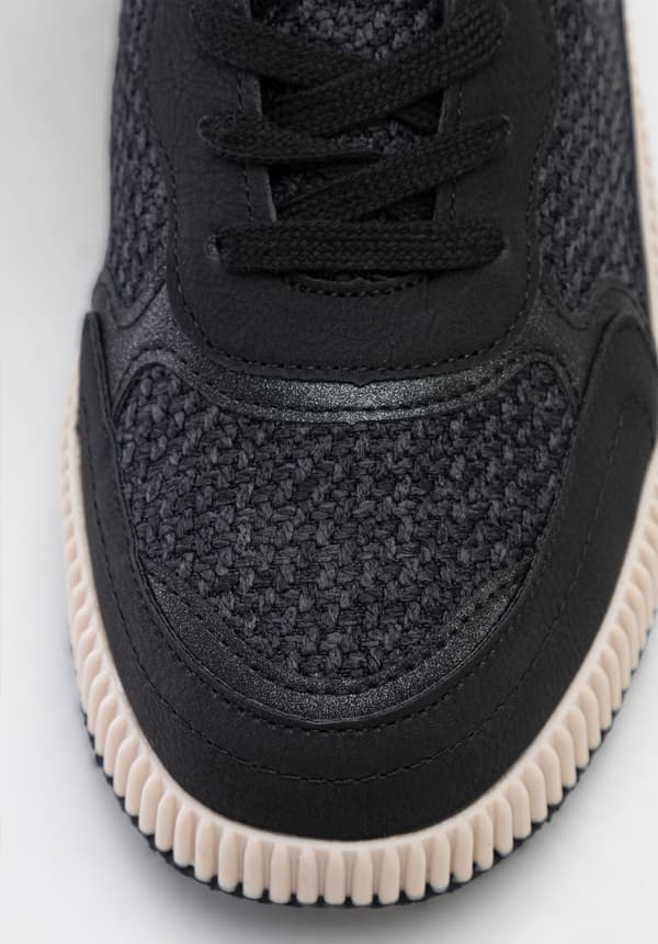Wittchen dame sneakers på en tyk platform sort sort eco-læder