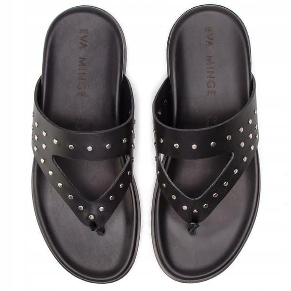EVA MINGE DAMFLIP-FLOPS SVART LÄDER 36 3U2G5*